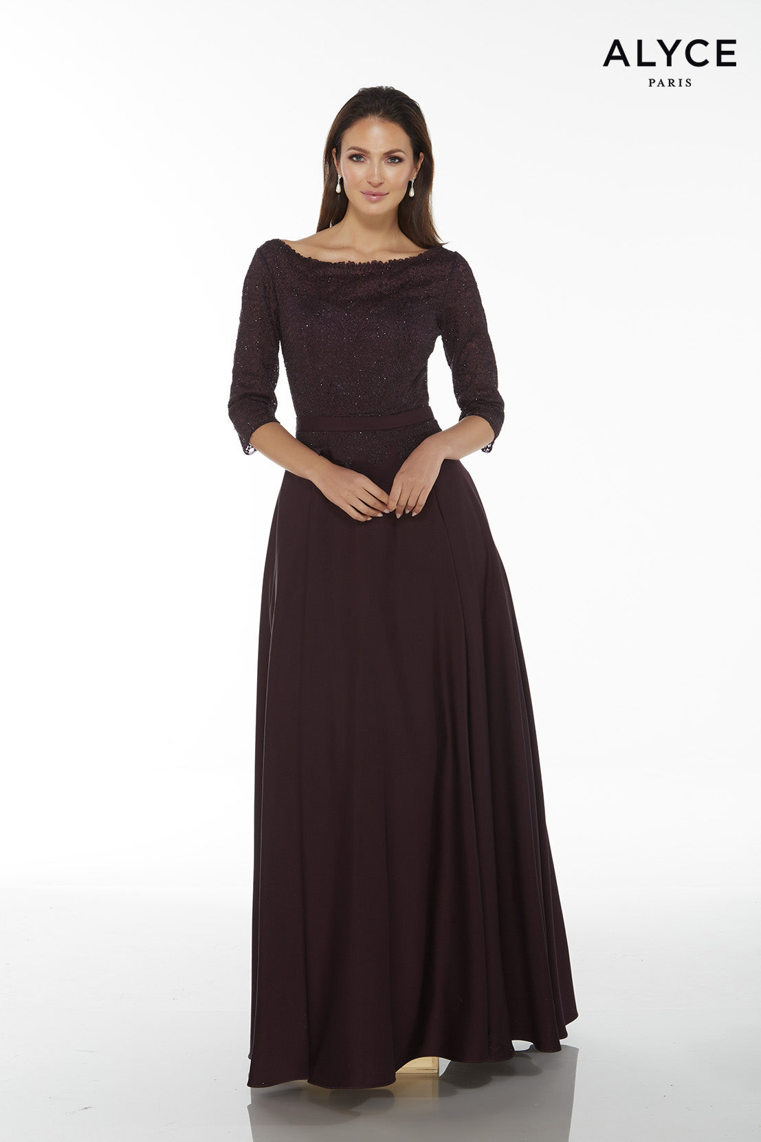 ALYCE Paris 27099 Special Occasion Boat Modest A Line Dress