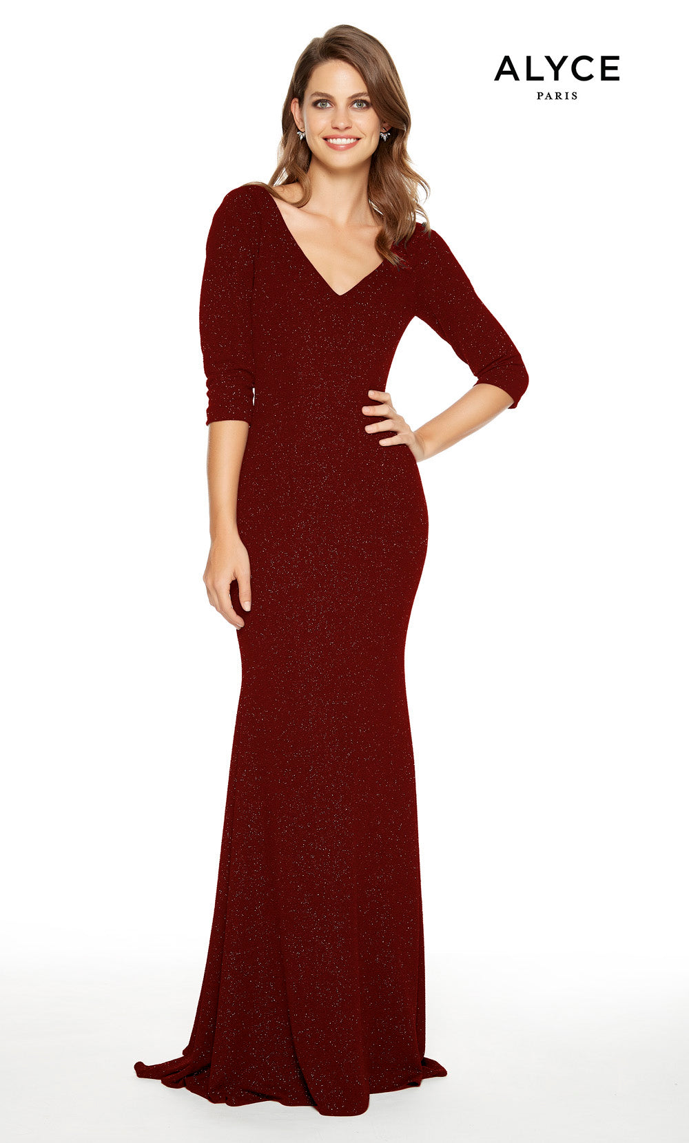 ALYCE Paris 27377 Special Occasion V-neck Plus Size Straight Dress