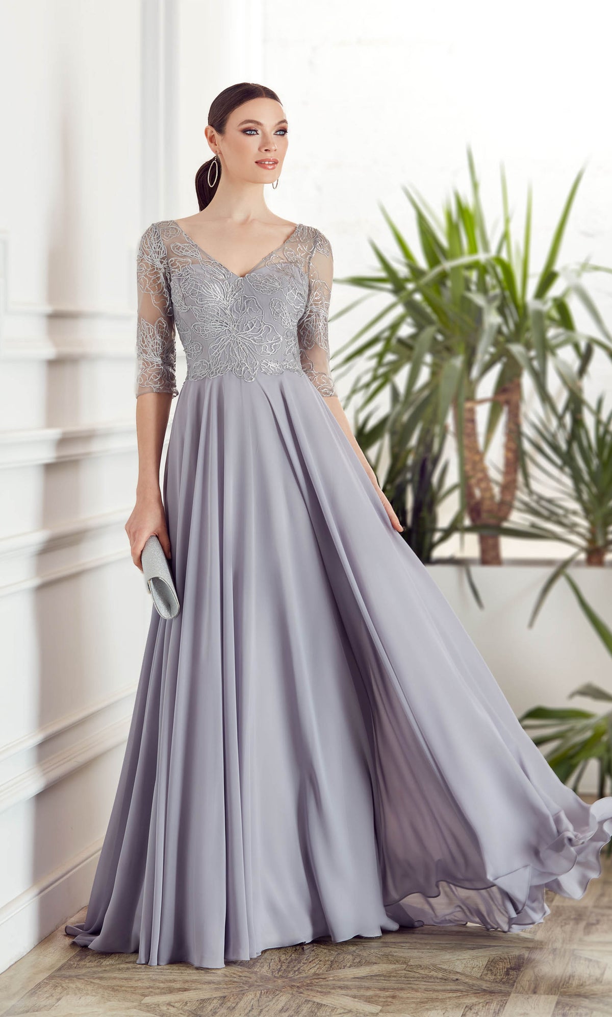 ALYCE Paris 27475 Special Occasion Illusion Plus Size Flowy Dress
