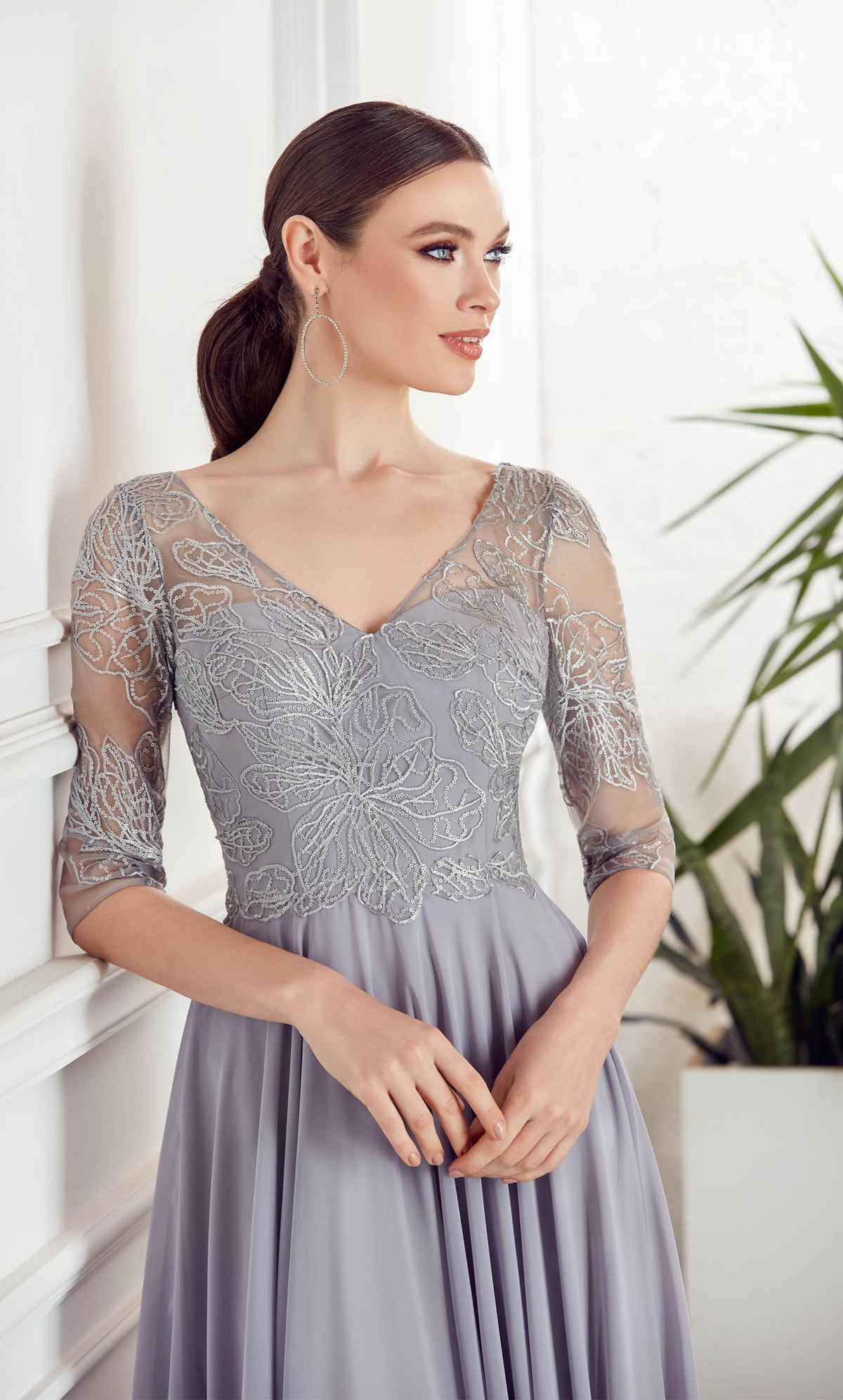 ALYCE Paris 27475 Special Occasion Illusion Plus Size Flowy Dress