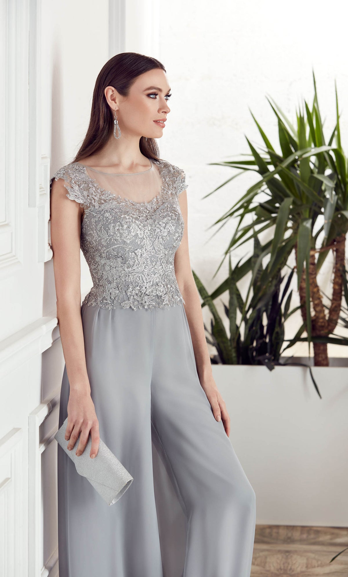 ALYCE Paris 27488 Special Occasion Illusion Embellished Jumpsuit Dress