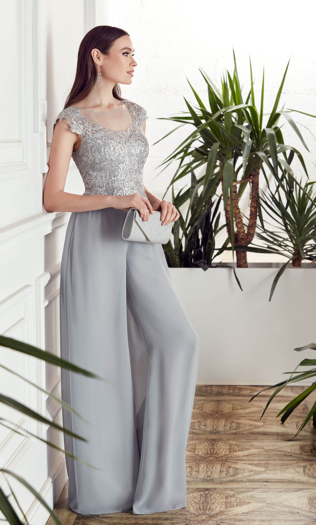 ALYCE Paris 27488 Special Occasion Illusion Embellished Jumpsuit Dress