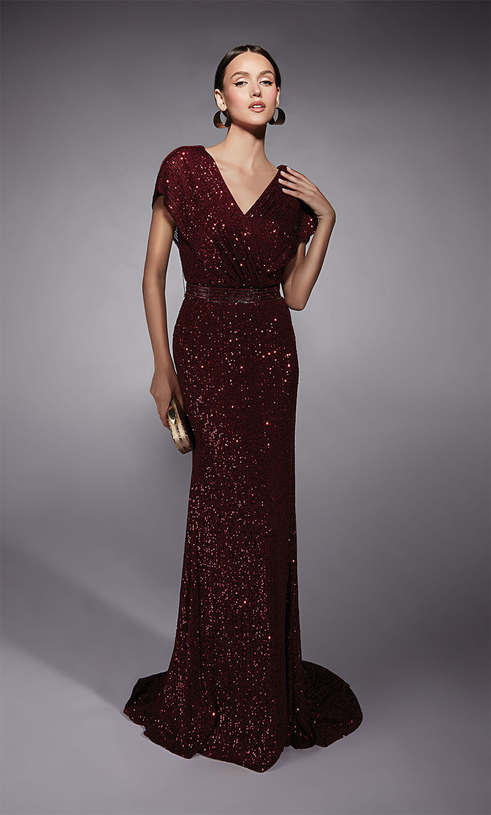 ALYCE Paris 27708 Special Occasion V-neck Shimmery/sparkly A Line Dress