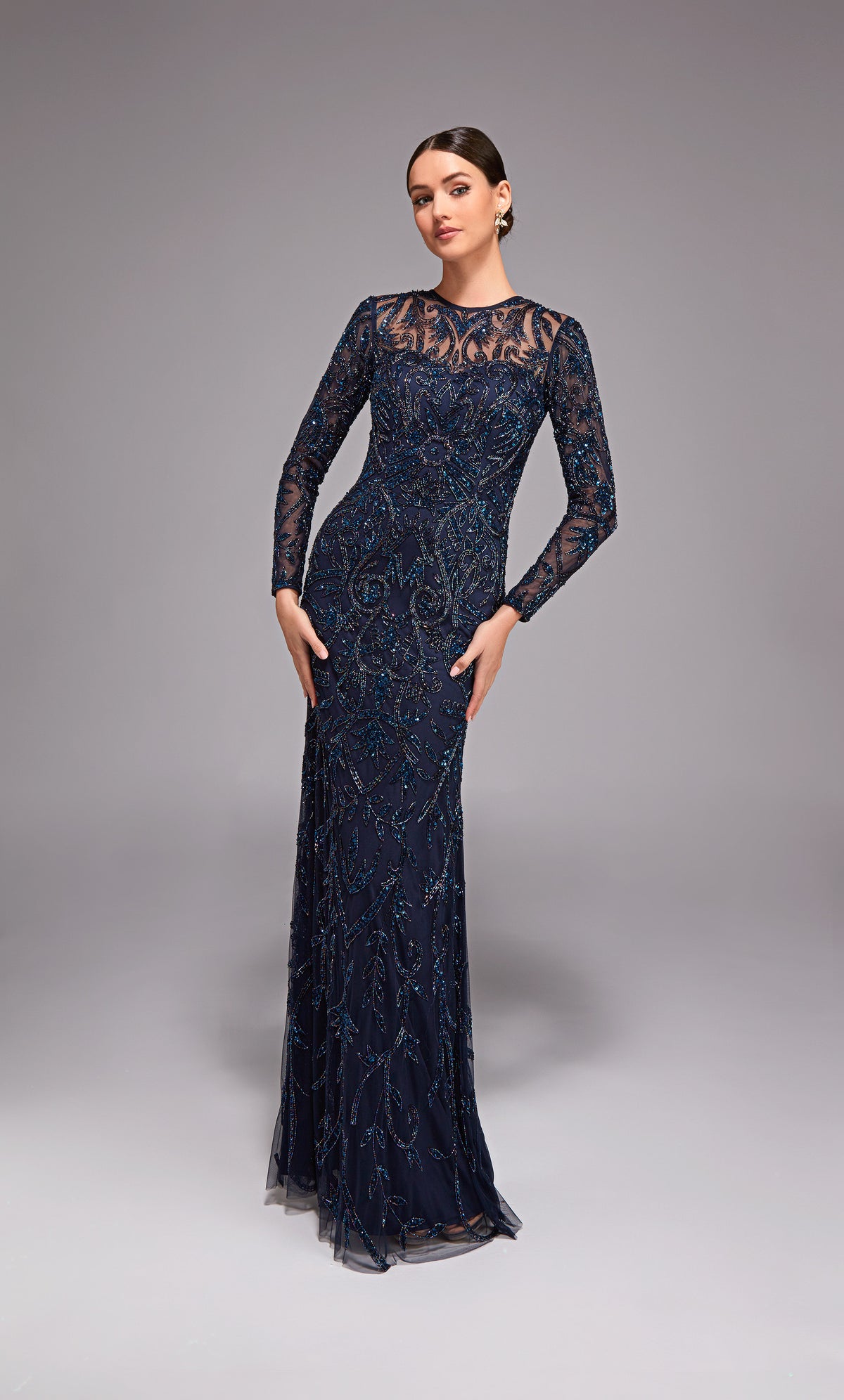 ALYCE Paris 27778 Special Occasion Illusion Neckline Chic Straight Dress