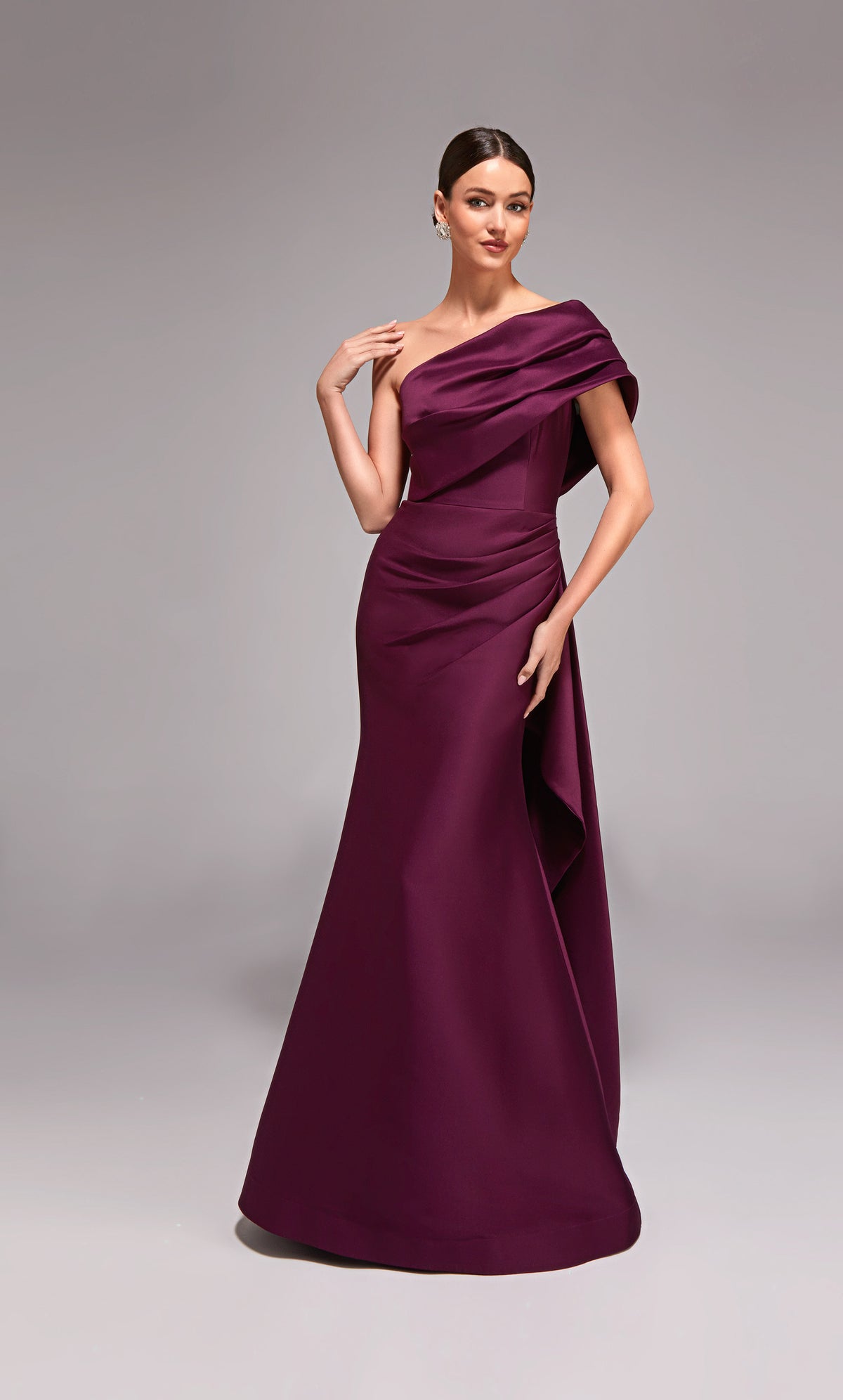ALYCE Paris 27838 Special Occasion One Shoulder Neckline Ruched/draped Fit N Flare Dress
