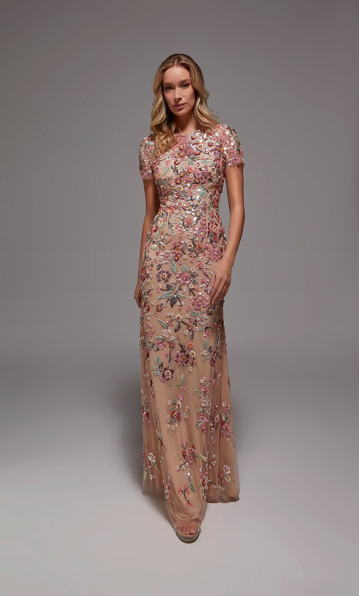 ALYCE Paris 27847 Special Occasion Scooped Neckline Embellished Straight Dress