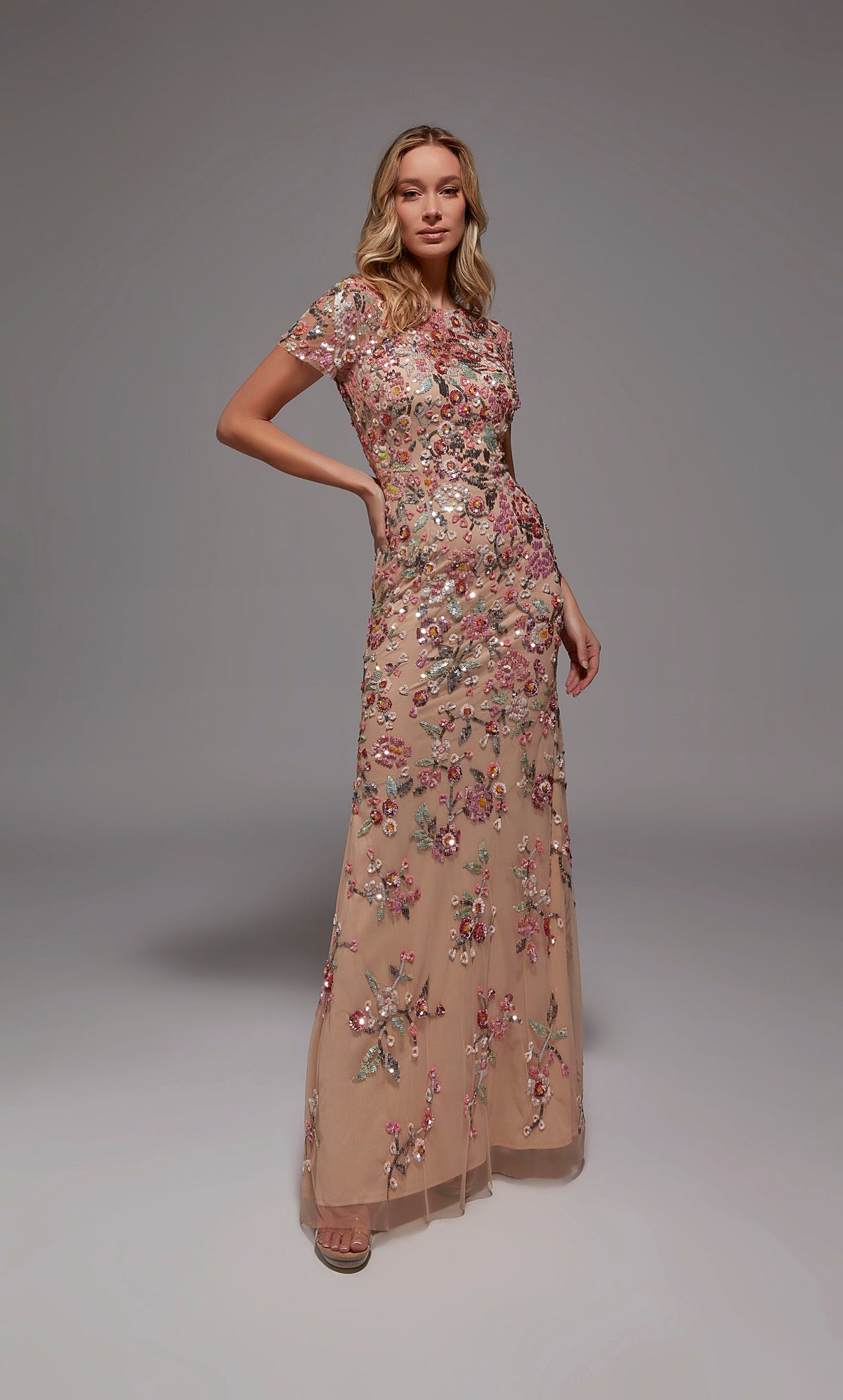 ALYCE Paris 27847 Special Occasion Scooped Neckline Embellished Straight Dress