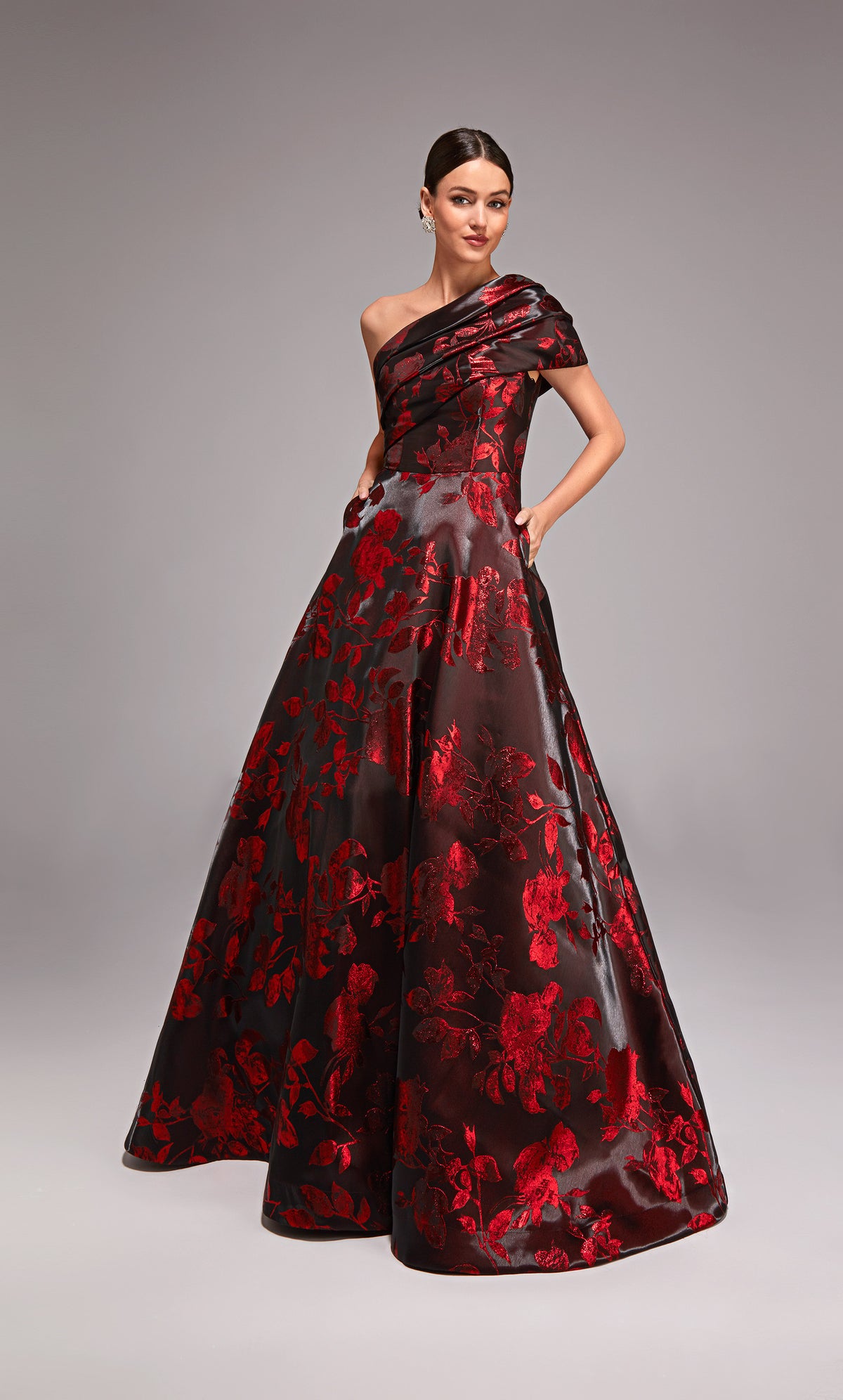 ALYCE Paris 27858 Special Occasion One Shoulder Neckline Ruched/draped A Line Dress
