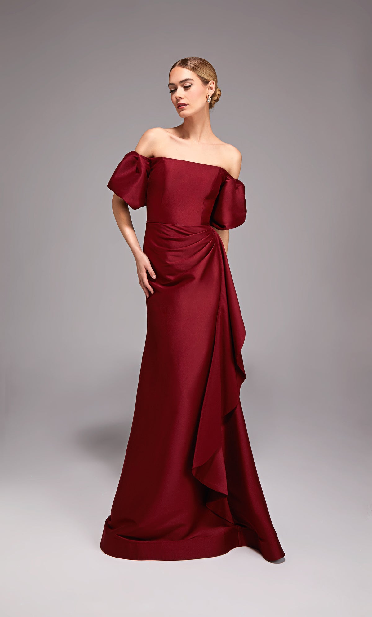 ALYCE Paris 27863 Special Occasion Off The Shoulder Neckline Ruched/draped Straight Dress