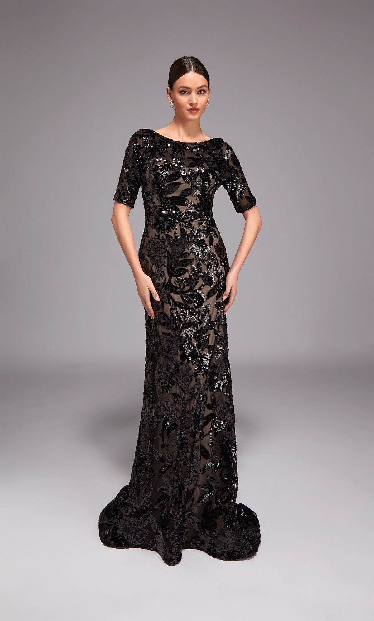 ALYCE Paris 27876 Special Occasion Scooped Neckline Embellished Straight Dress
