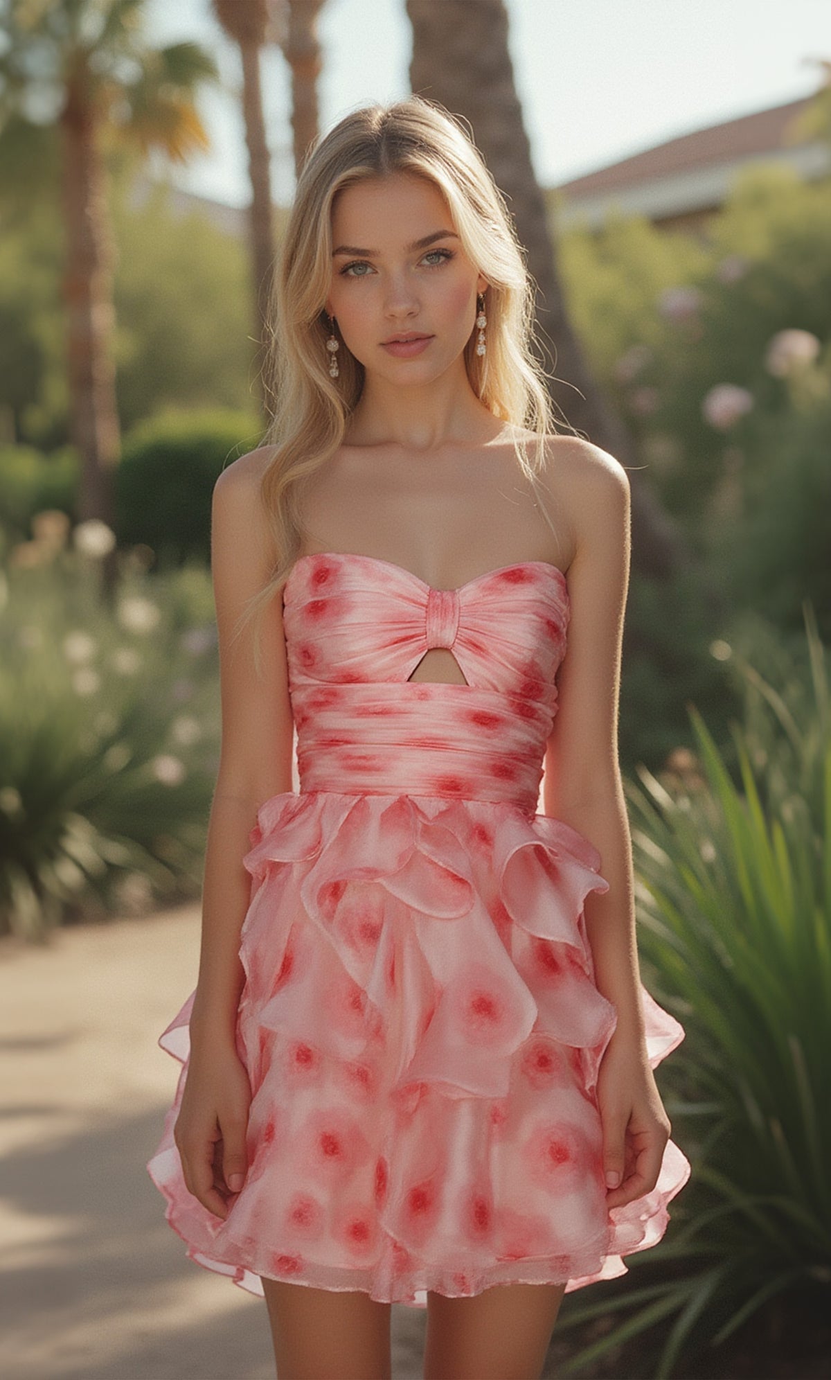 ALYCE Paris 30023 Homecoming Short Cat-eye Neckline Ruffles A Line Dress