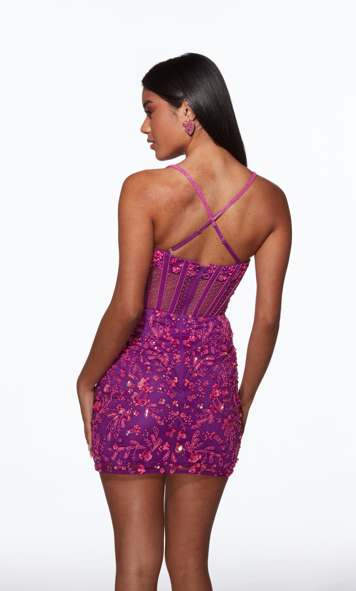 ALYCE Paris 40093 Homecoming Short Square Neckline Corset Straight Dress