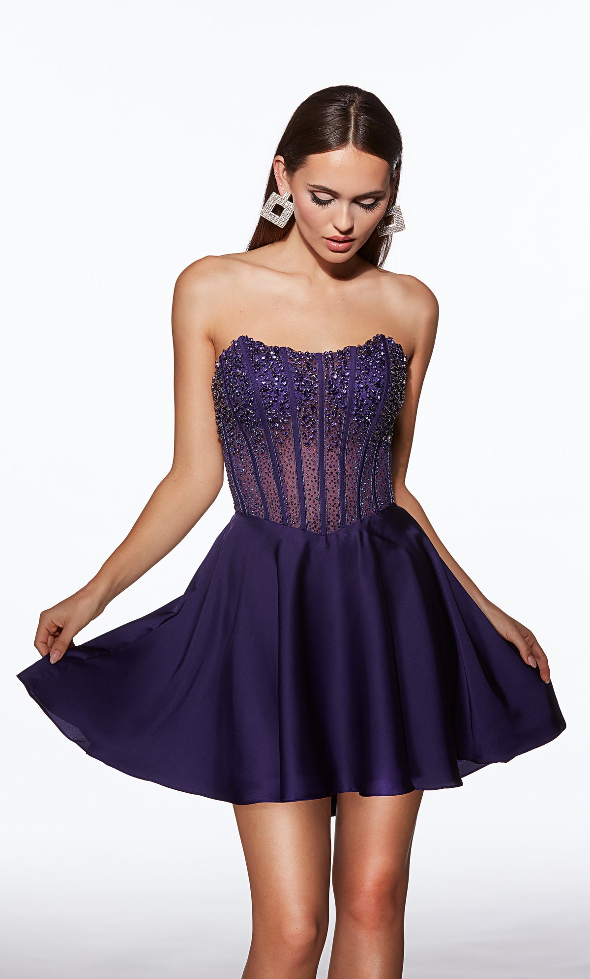 ALYCE Paris 40101 Homecoming Short Strapless Neckline Embellished A Line Dress