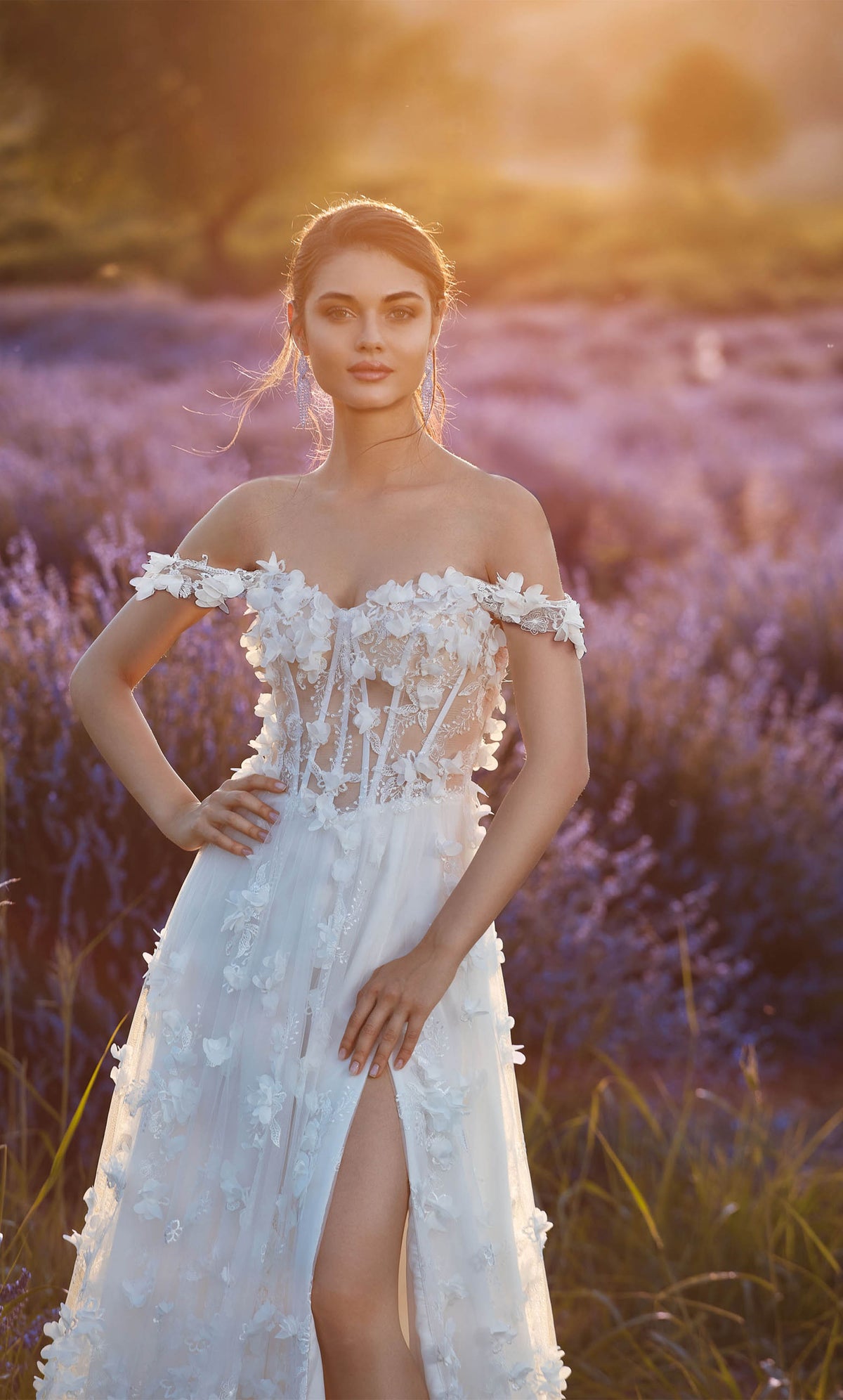 ALYCE Paris 61308 Alyce Long Off The Shoulder Embellished A Line Dress