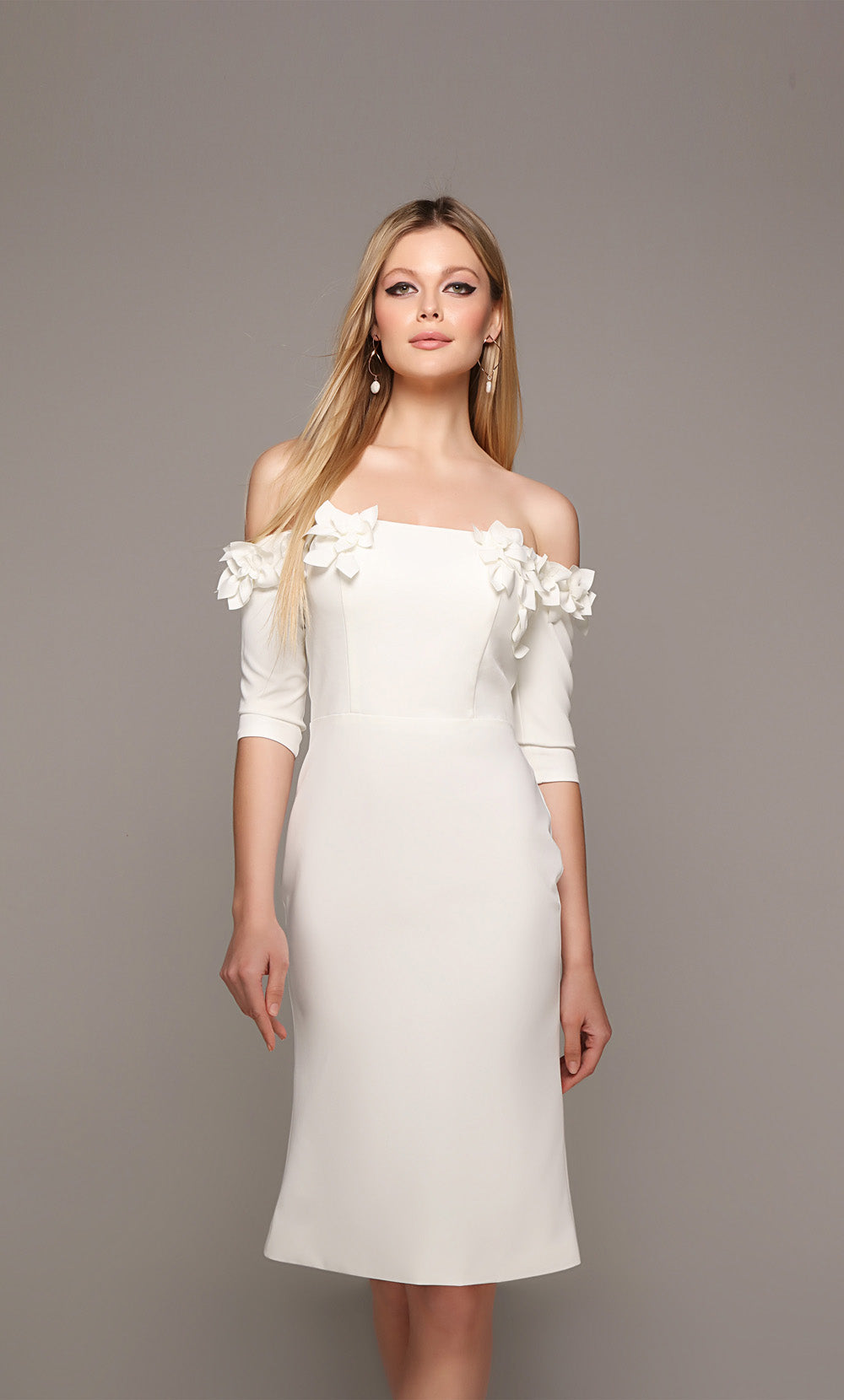 ALYCE Paris 70003 Bridal Off The Shoulder Embellished Straight Dress