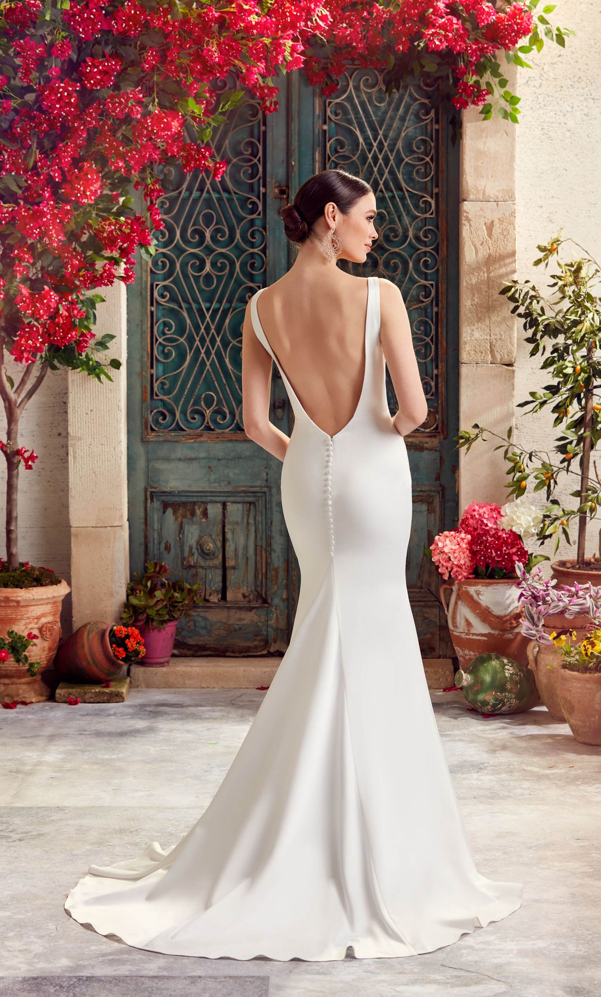 ALYCE Paris 7052 Bridal Plunging Train Fit N Flare Dress