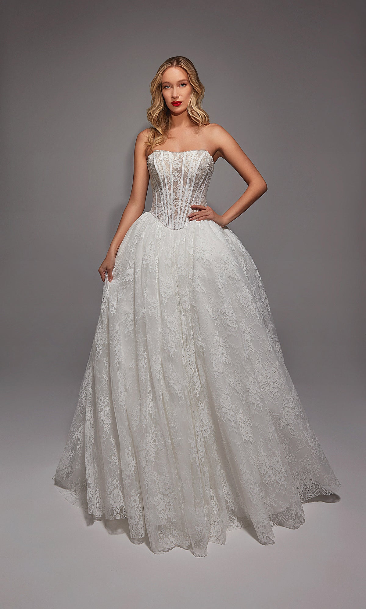 ALYCE Paris 7149 Bridal Strapless Back Corset Ballgown Dress