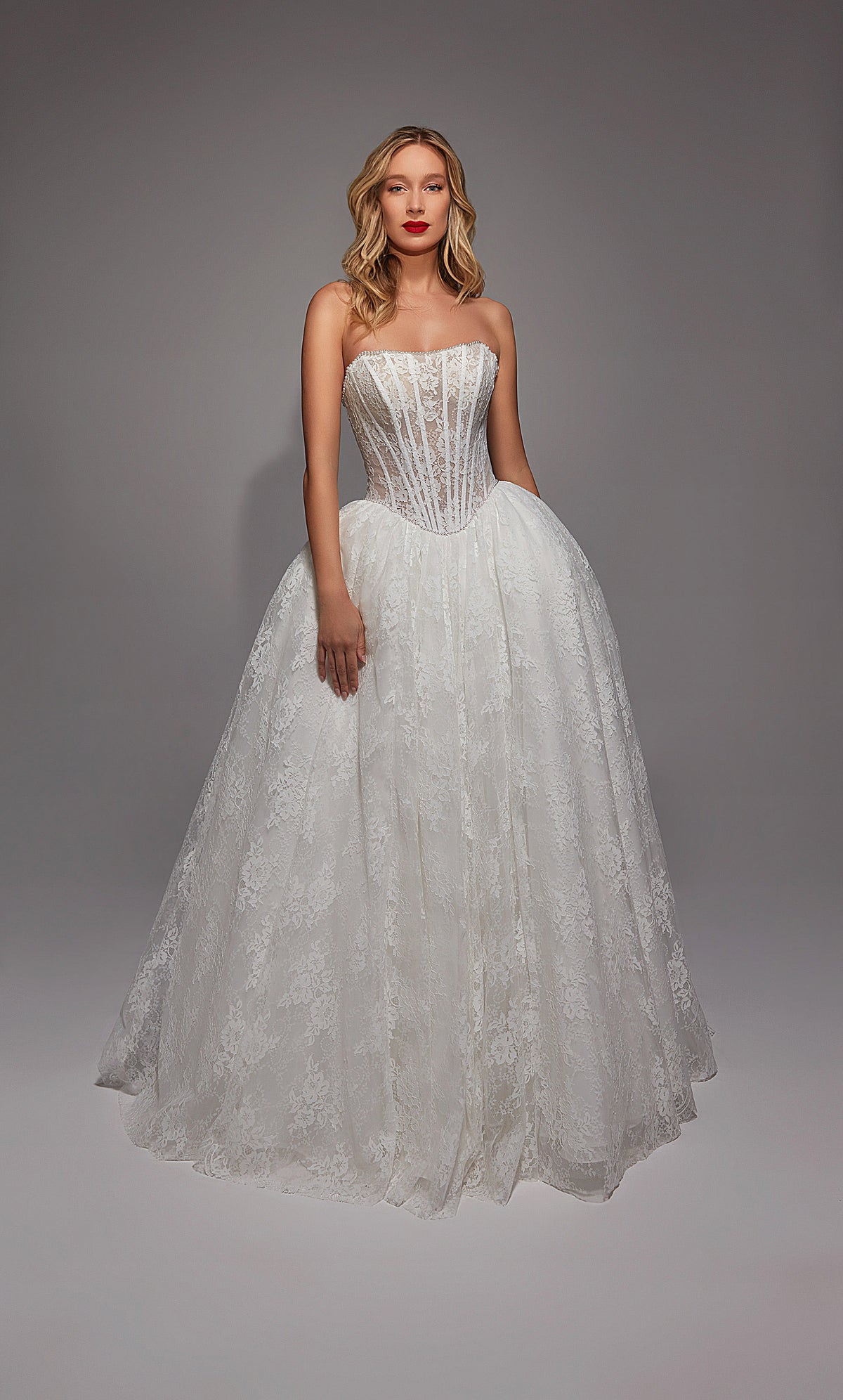 ALYCE Paris 7149 Bridal Strapless Back Corset Ballgown Dress